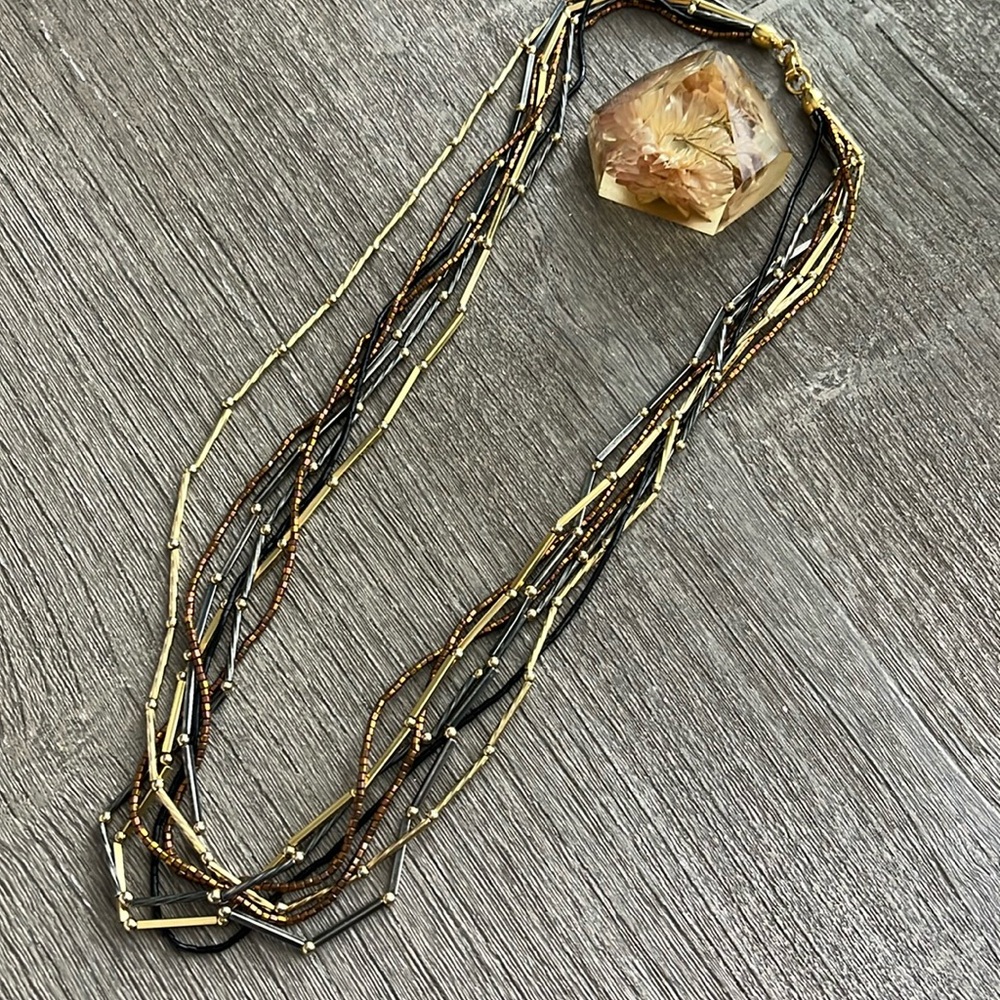 NWOT Multi stranded Gold Necklace